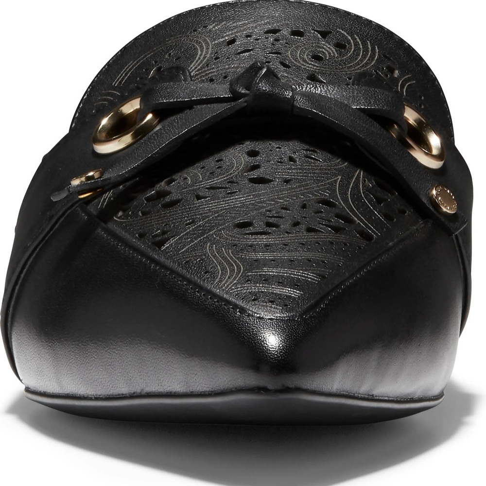 Cole Haan Emily Black Leather Mule Flat Sandal Women’s Pointed Toe Shoes 6.5 - Picture 7 of 16